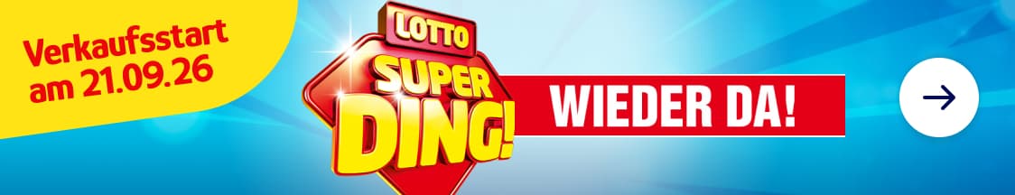 Banner LOTTO SuperDing 2026 - Bald wieder zurück