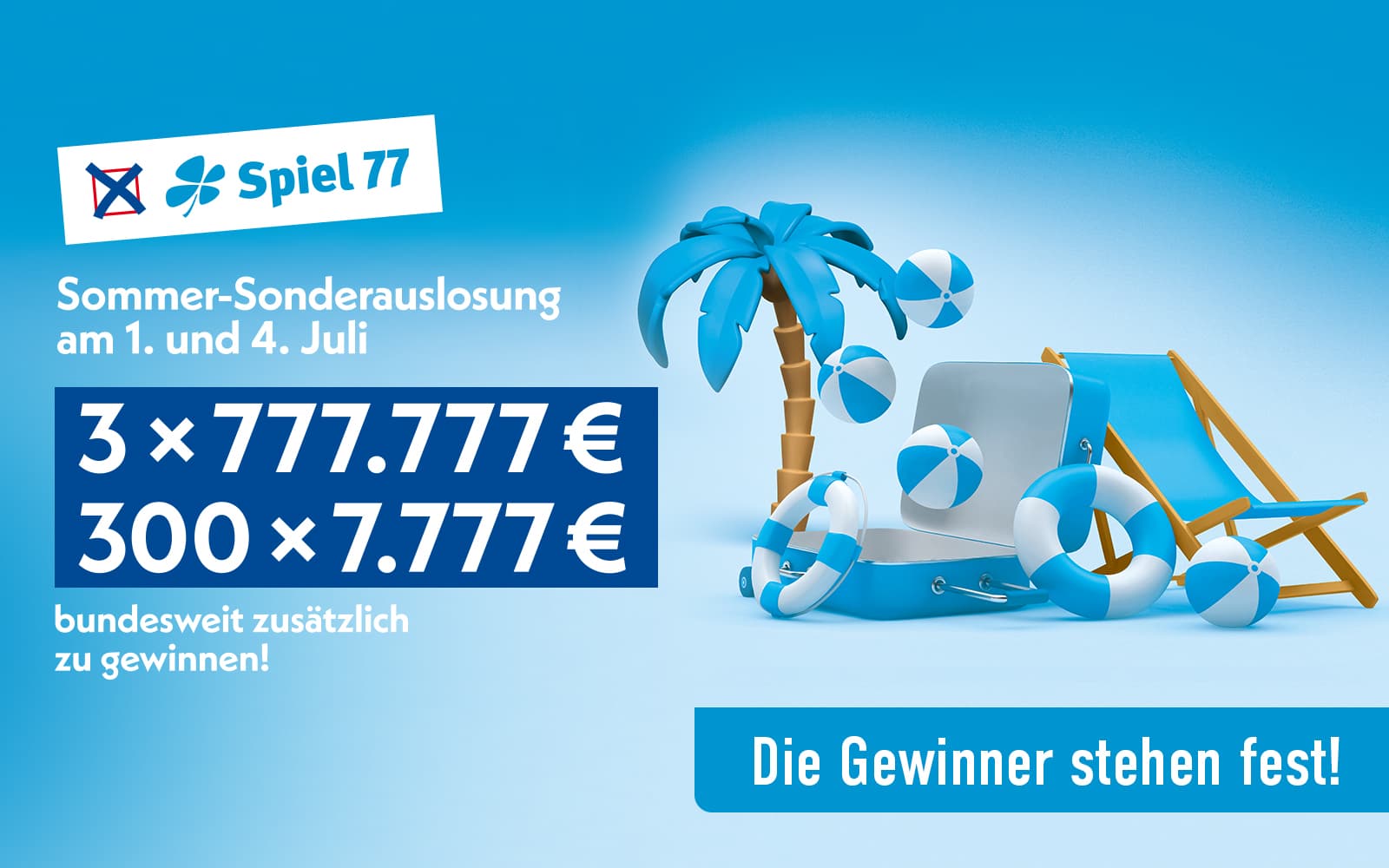 Werbebild Ziehungsliste Spiel 77 Sonderauslosung