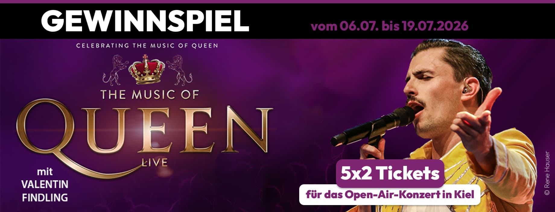 Werbebanner Queen Gewinnspiel 2026