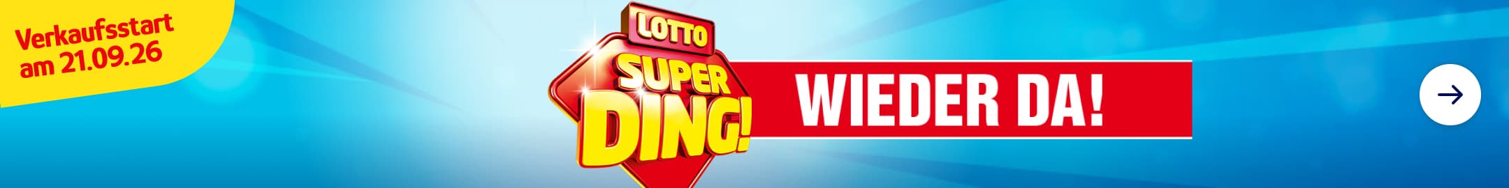 Banner LOTTO SuperDing 2026 - Bald wieder zurück