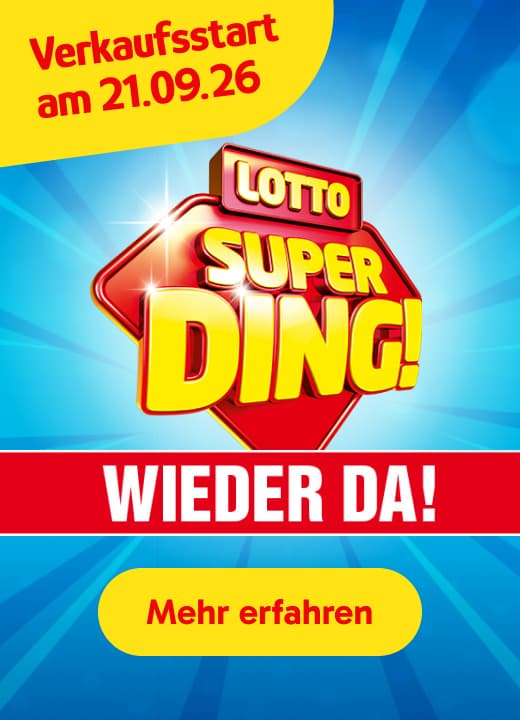 Banner LOTTO SuperDing 2026 - Bald wieder zurück