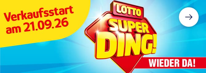 Banner LOTTO SuperDing 2026 - Bald wieder zurück