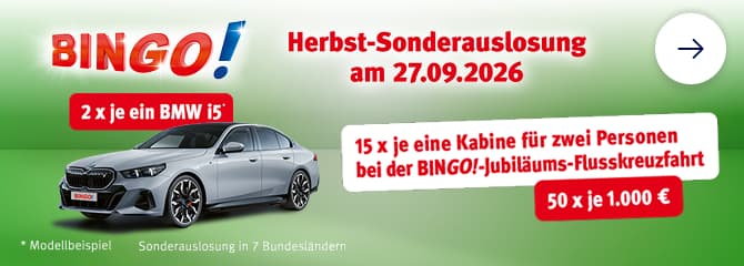 Werbebanner BINGO Herbst Sonderauslosung 2026