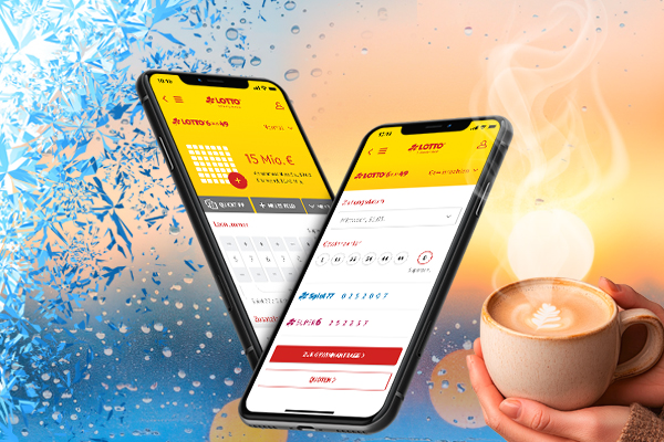 Zwei Handys mit ge&ouml;ffneter LOTTO-App