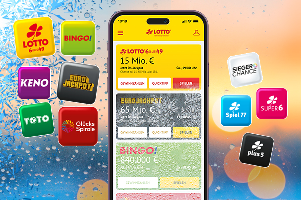 Handy mit App und allen Produktlogos