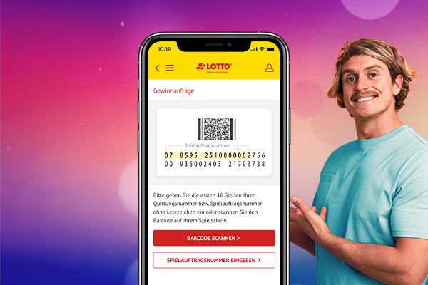 Anzeige des Gewinnchecks in der App
