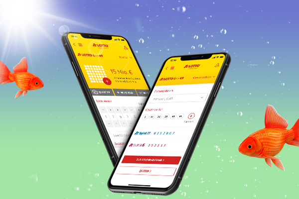 Zwei Handys mit geöffneter LOTTO-App