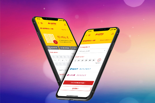 Zwei Handys mit ge&ouml;ffneter LOTTO-App