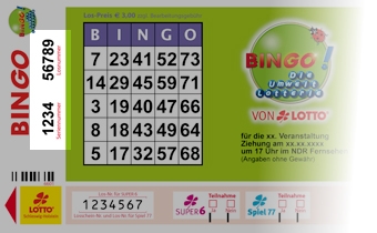 Bingo Umweltlotterie Lose