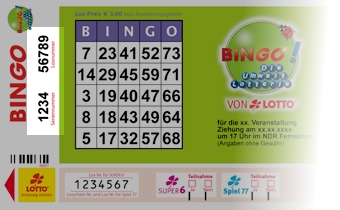 Bingo Umweltlotterie Lose Bingo Umweltlotterie Lose