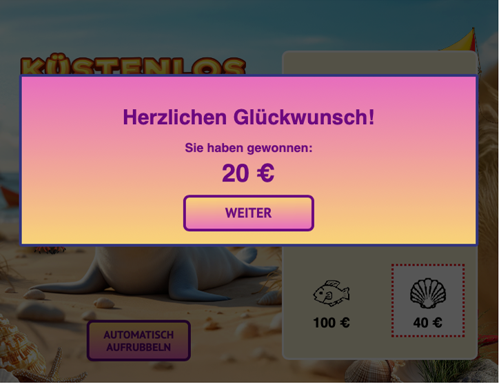 Gewinnanzeige 