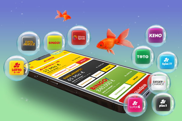 Handy mit App und allen Produktlogos